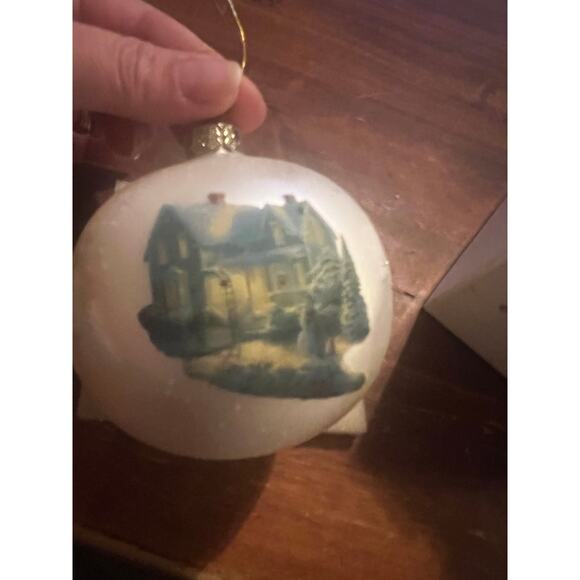 Thomas Kinkade Blessing of Christmas Ornament Painter of Light Christmas Cottage - Picture 2 of 10